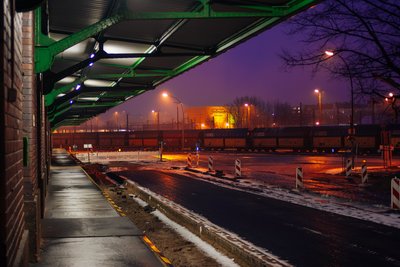 Behala Gelände Berlin Westhafen mit Schnee im Winter