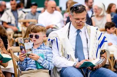 Orthodox Bar Mitzvah Father and Son Portrait