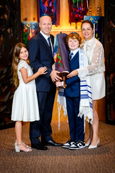Temple Isaiah Bar Mitzvah Family Torah Portrait
