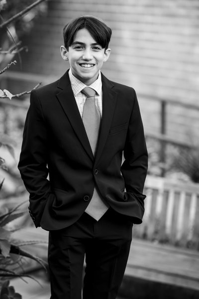 Black and White Bar MItzvah Portrait Photography