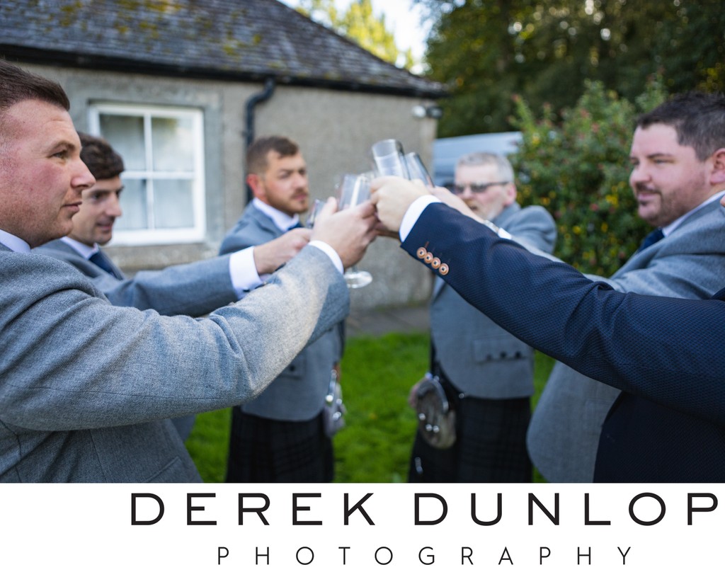 Groomsmen toast Ross Priory Loch Lomond