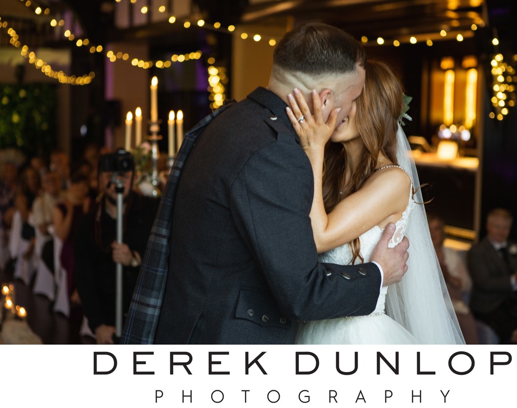 First kiss Carrick Suite wedding