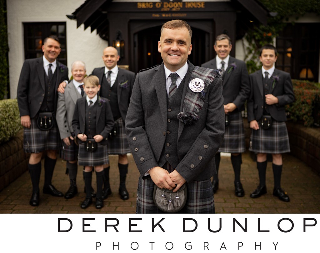Groomsmen tweed kilts Brig o Doon