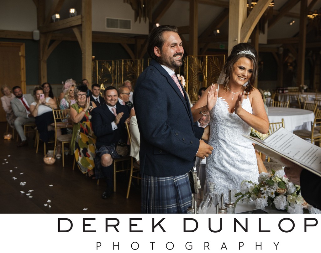 happily married at Scottish wedding at enterkine house