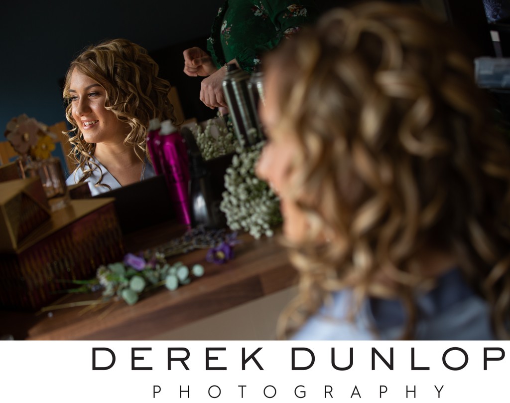 Bride getting ready at home — Cottiers wedding