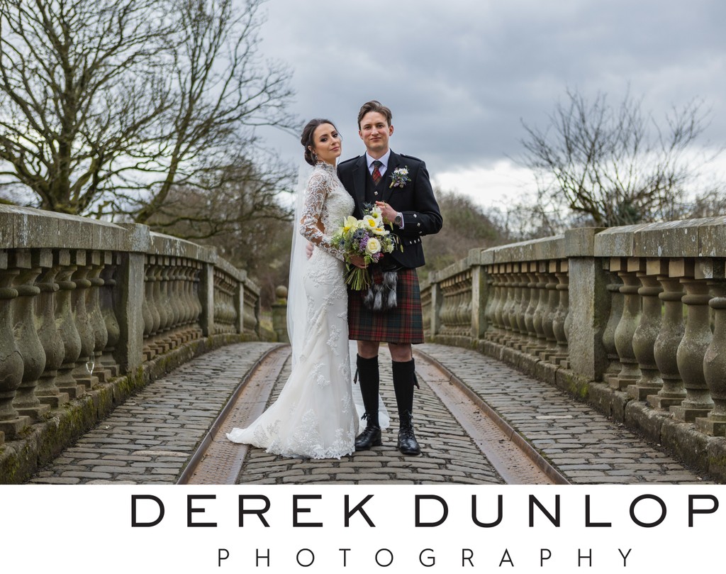 Stone bridge couple Pollok Country Park