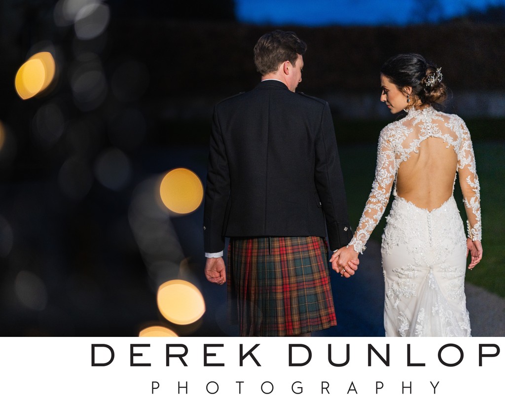 Couple night walk Pollok House Glasgow