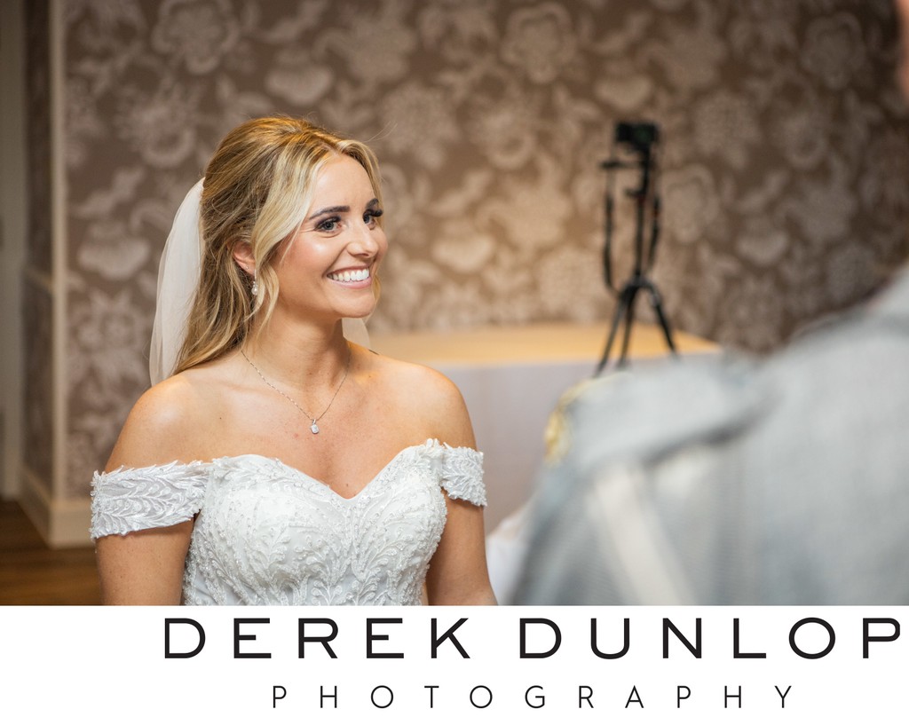 Relaxed bride portrait Marine Troon suite