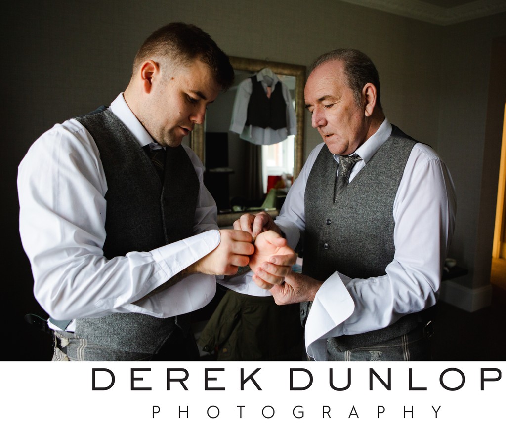 Groom prep cufflinks Marine Hotel Troon