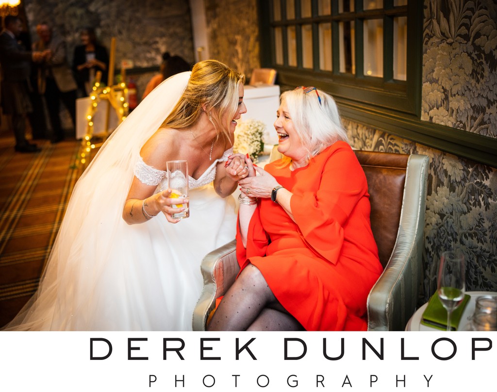Bride and friend candid Marine Troon