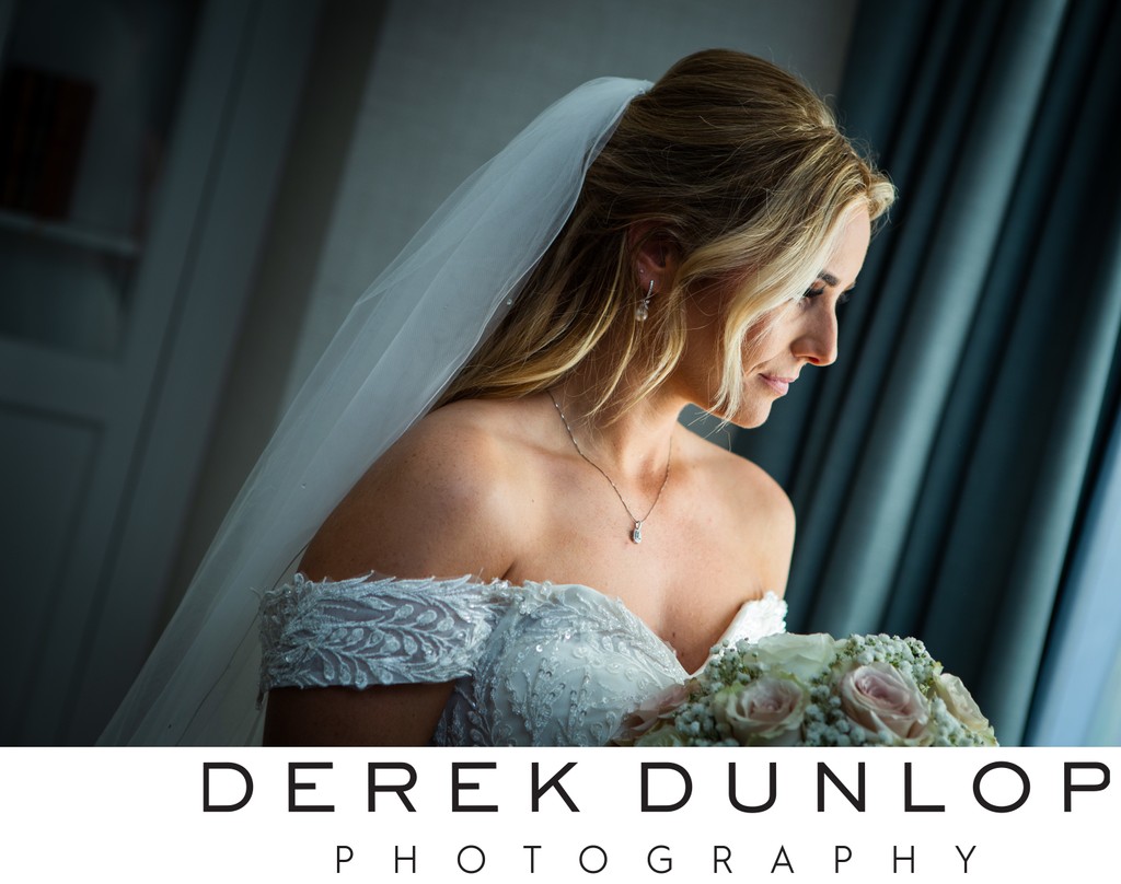 Soft veil portrait Marine Troon bride