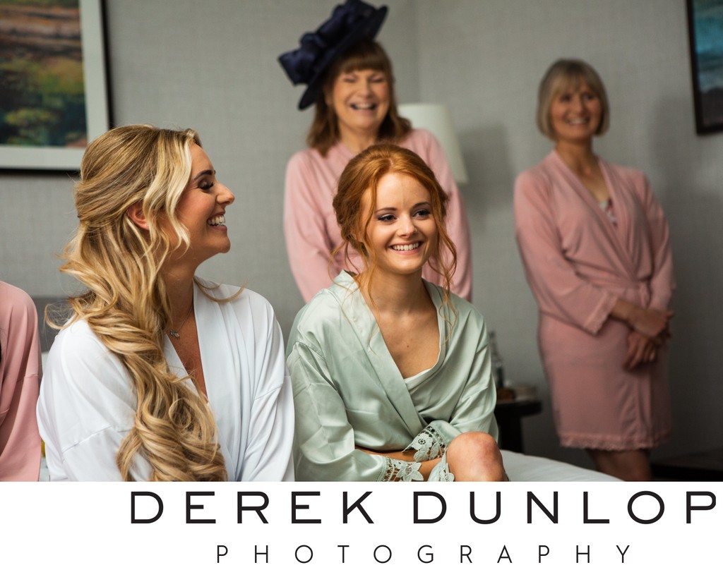 Bridal party morning prep Marine Troon