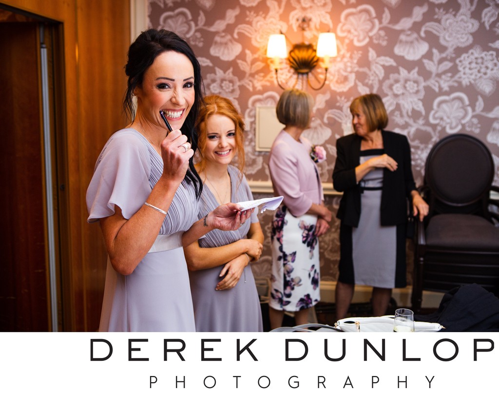 Bridesmaids candid fun Marine Troon wedding