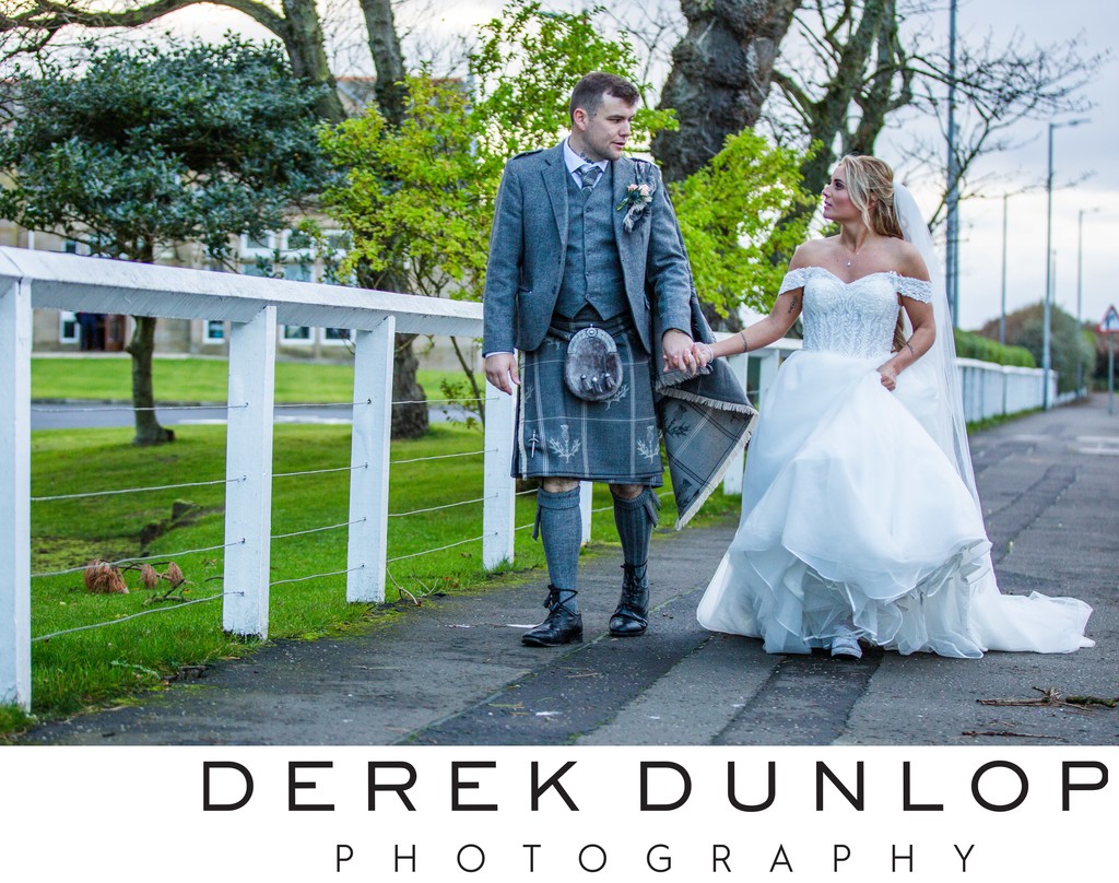 Autumn couple portrait Troon wedding