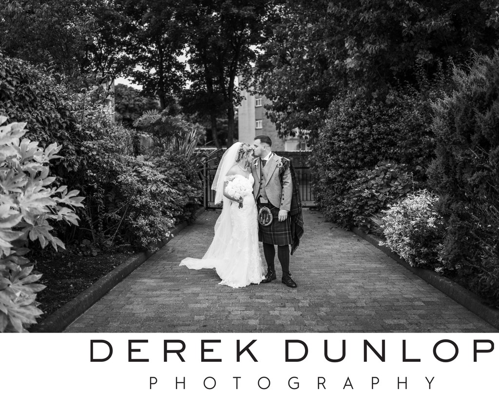 Fairfield House Wedding Garden Portrait Ayrshire