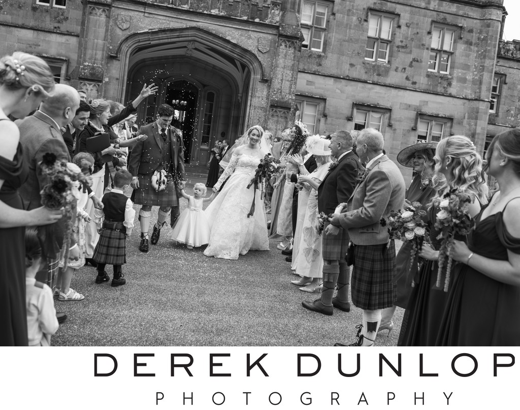 Blairquhan Castle Confetti Exit | Ayrshire Wedding