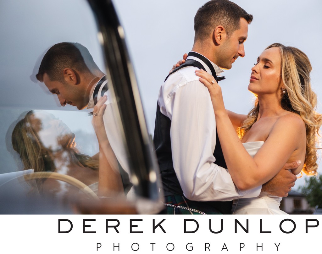 Golden Hour Wedding Portrait at Roodley Barn