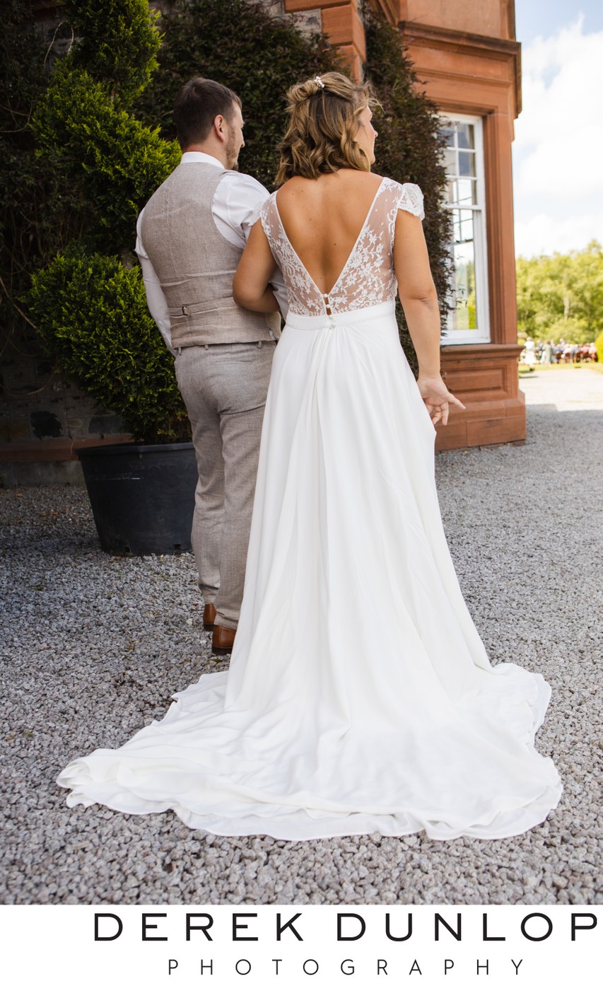 Bride and brother before the aisle Mabie
