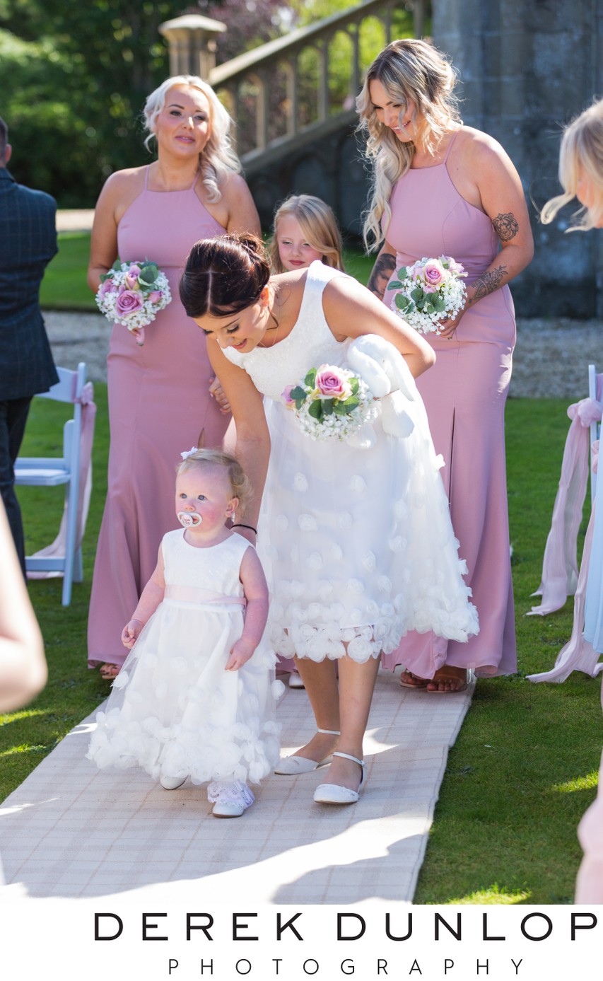 Bridesmaids outdoor aisle Ross Priory