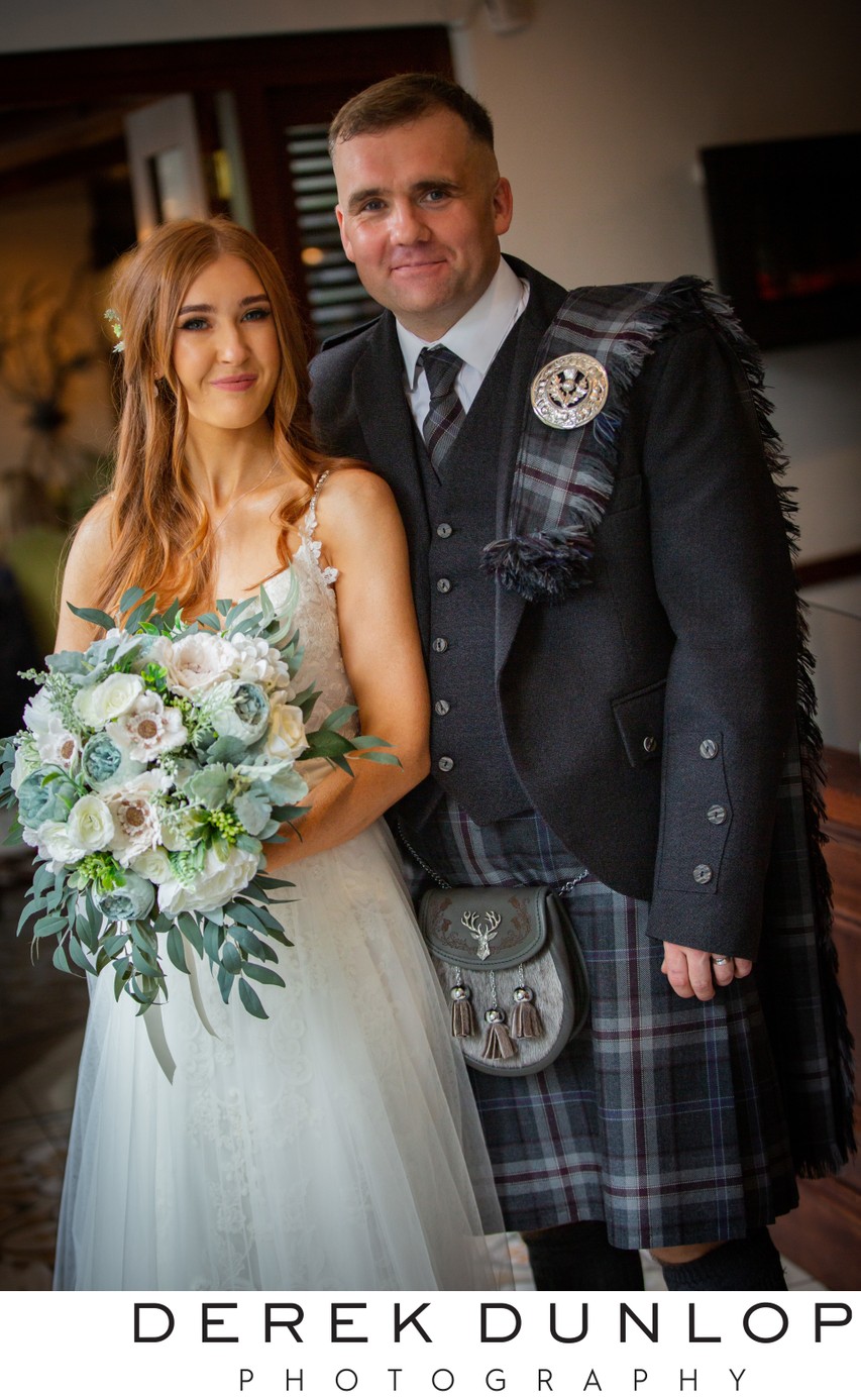 Couple portrait red maple Brig o Doon