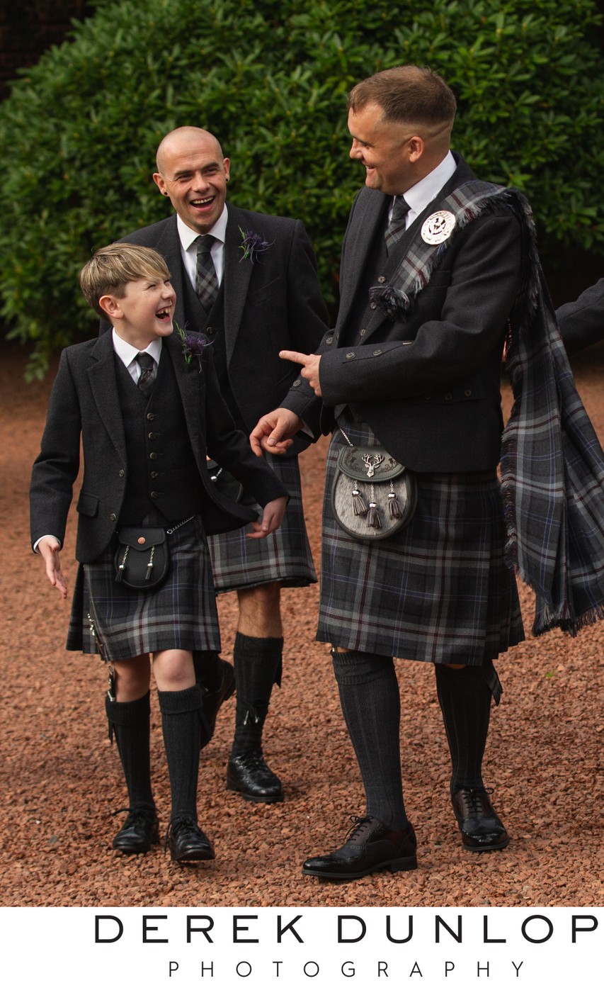 brig o doon Ayrshire wedding with groom and his friends