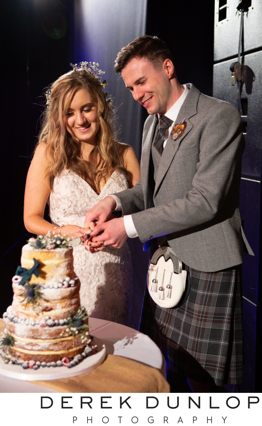 Cake cutting - Cottiers Glasgow wedding