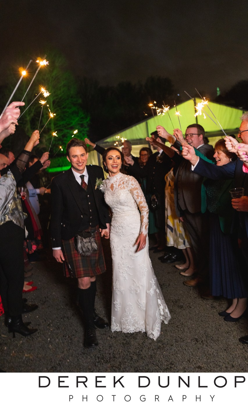 Sparkler send off Pollok House Glasgow