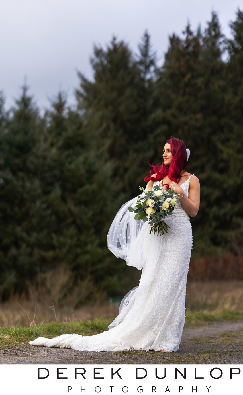Outdoor Bridal Portrait — Scottish Countryside