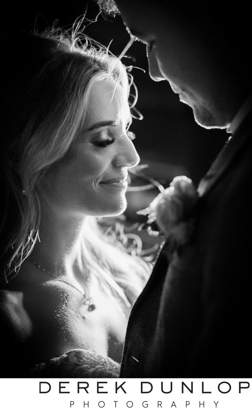 Black and white bridal portrait Marine Troon