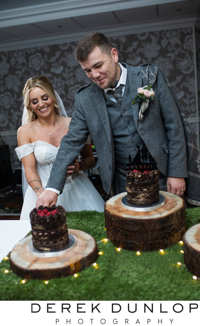 Wedding cake cutting Marine Hotel Troon