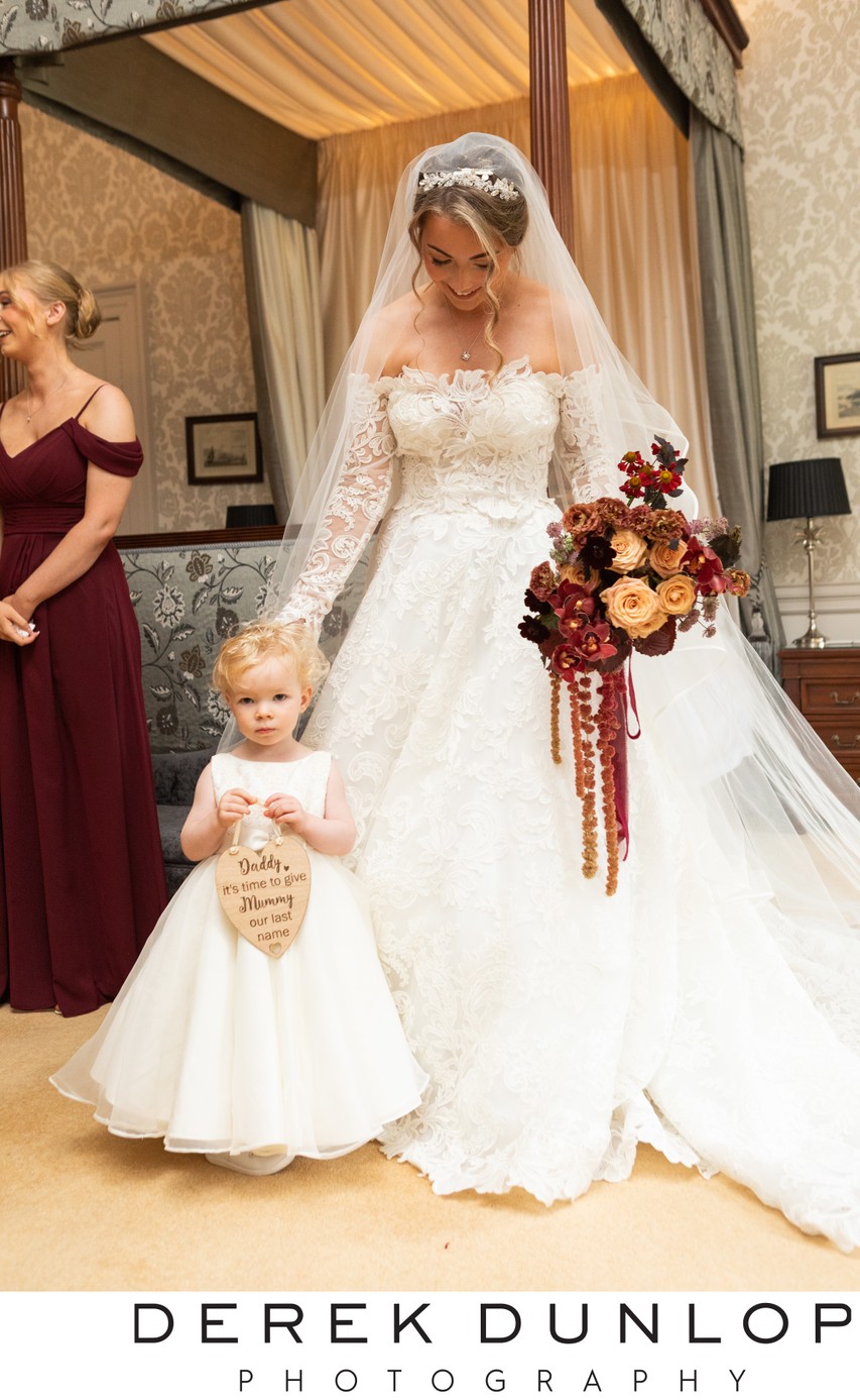 Bride and Daughter at Blairquhan Castle
