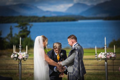Lochside wedding ceremony Ross Priory