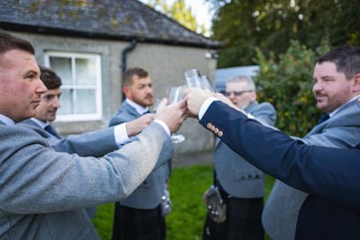 Groomsmen toast Ross Priory Loch Lomond