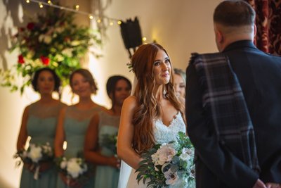 Bridal party aisle Brig o Doon