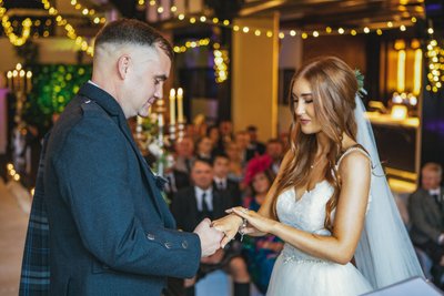 Ring exchange Brig o Doon ceremony