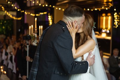 First kiss Carrick Suite wedding