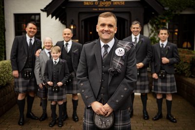 Groomsmen tweed kilts Brig o Doon