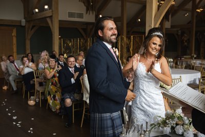 happily married at Scottish wedding at enterkine house
