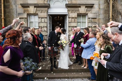  Confetti front steps Pollok House Glasgow