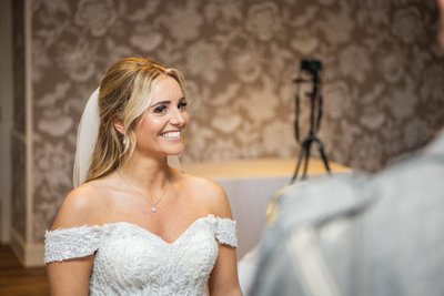 Relaxed bride portrait Marine Troon suite