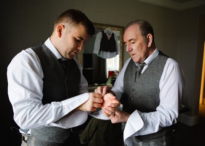 Groom prep cufflinks Marine Hotel Troon