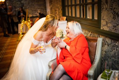 Bride and friend candid Marine Troon