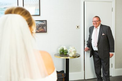 Father first look with bride Marine Troon