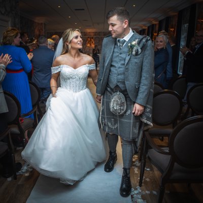 Just married aisle exit Marine Troon