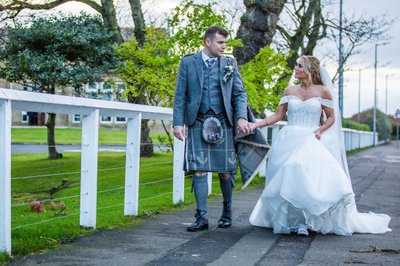 Autumn couple portrait Troon wedding
