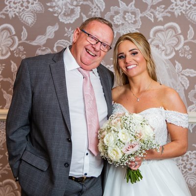 Bride and dad portrait Marine Hotel Troon