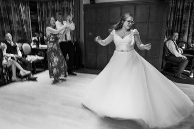 bride twirling on the dance floor at Piersland House