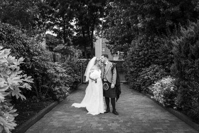 Fairfield House Wedding Garden Portrait Ayrshire