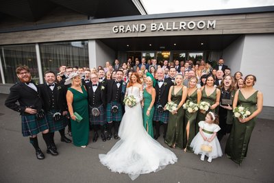Grand Ballroom Group Photo — Redhurst Wedding