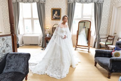 Bride in the Bridal Suite at Blairquhan Castle